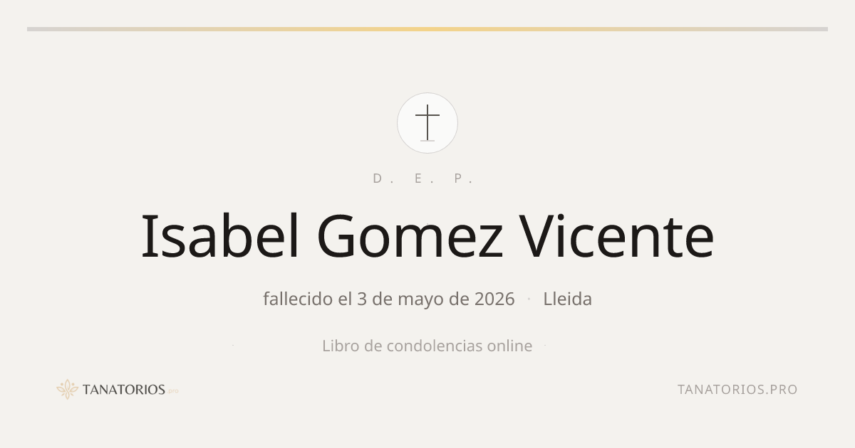 Memorial de Isabel Gomez Vicente