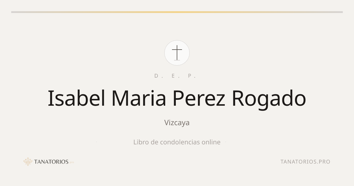 Memorial de Isabel Maria Perez Rogado
