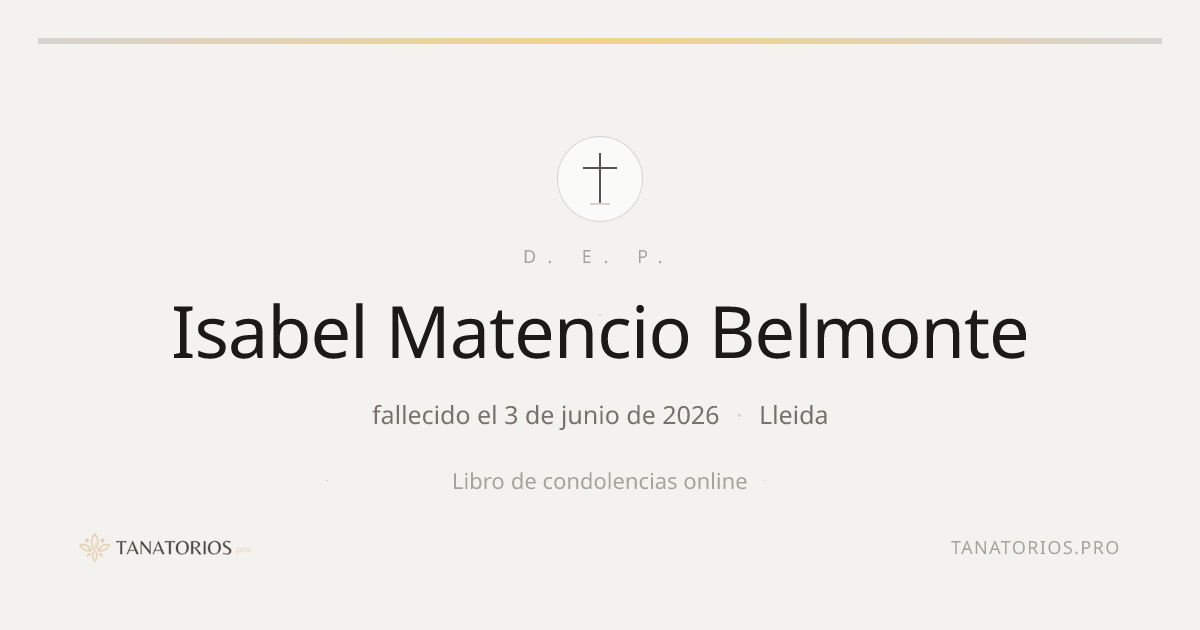Memorial de Isabel Matencio Belmonte