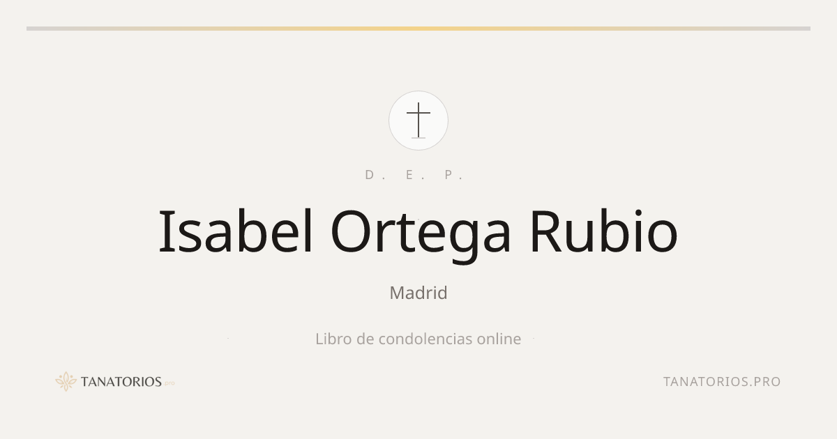 Memorial de Isabel Ortega Rubio