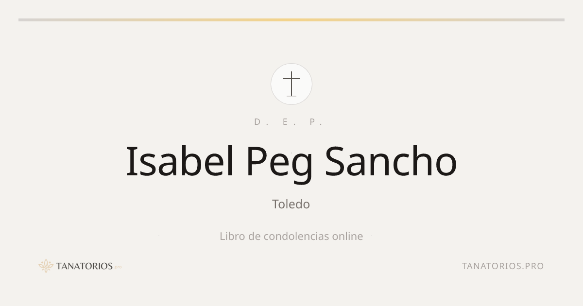 Memorial de Isabel Peg Sancho