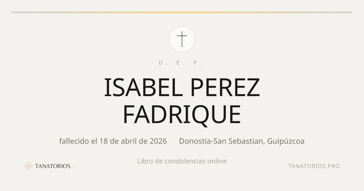 Memorial de ISABEL PEREZ FADRIQUE