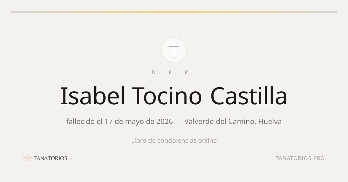 Memorial de Isabel Tocino Castilla