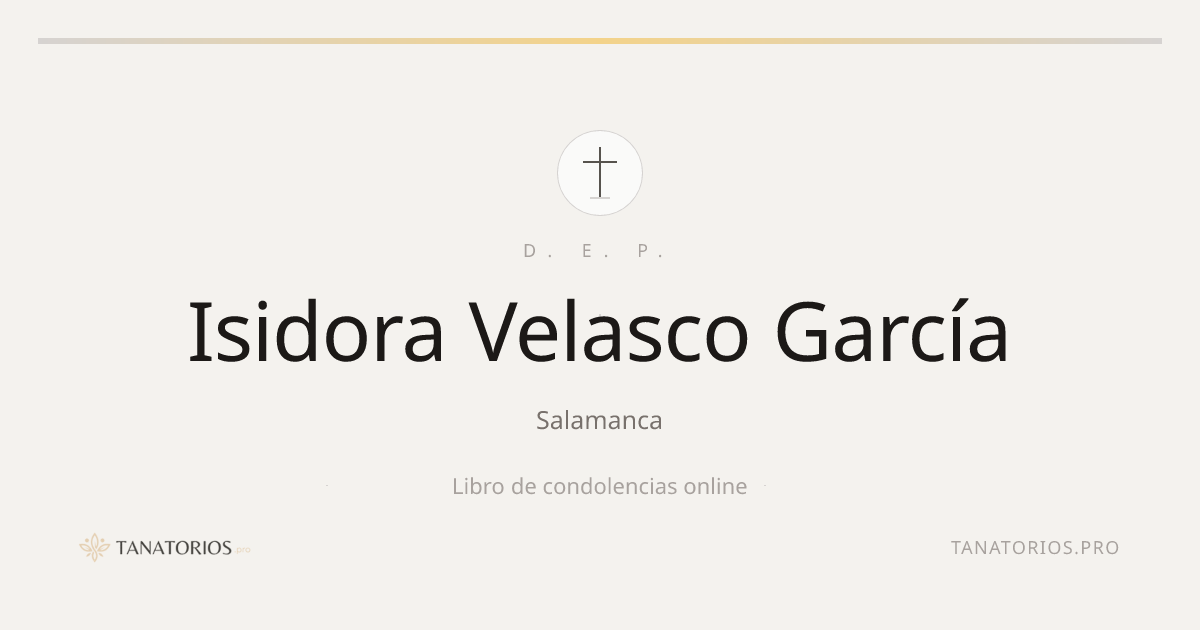 Memorial de Isidora Velasco García