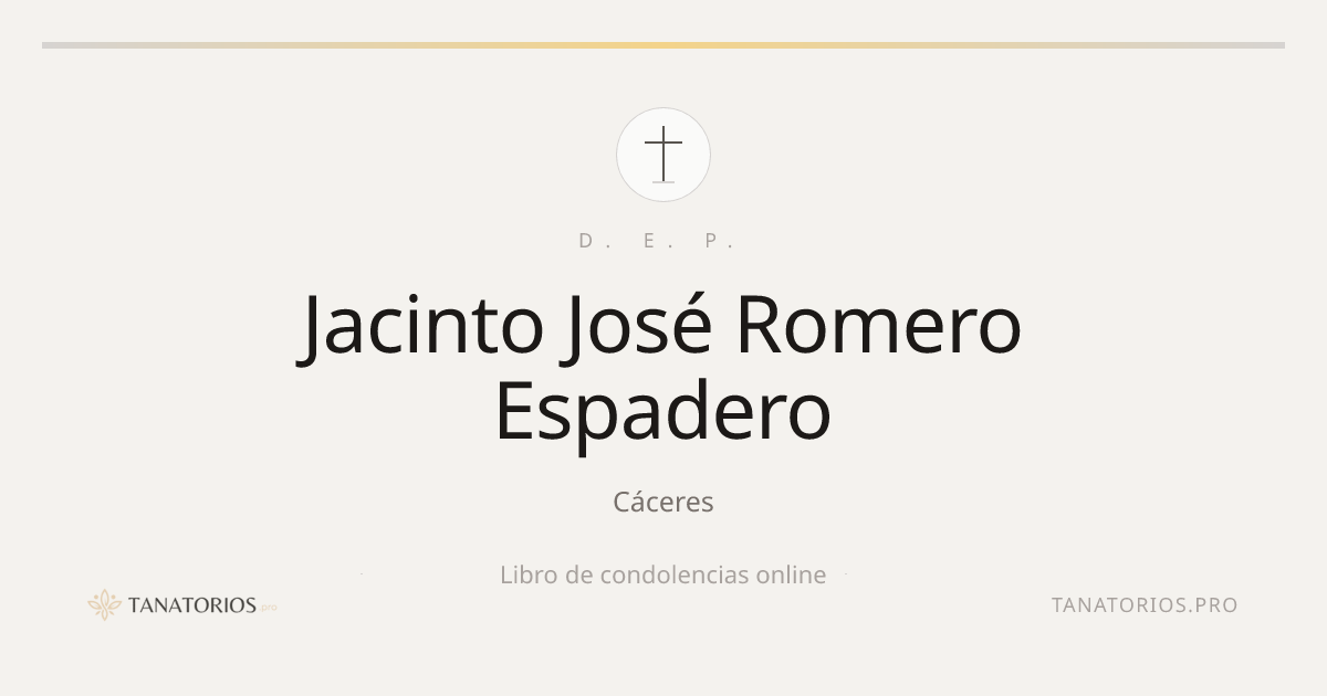 Memorial de Jacinto José Romero Espadero
