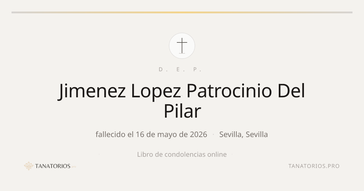 Memorial de Jimenez Lopez Patrocinio Del Pilar