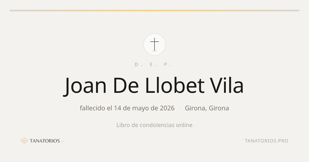 Memorial de Joan De Llobet Vila