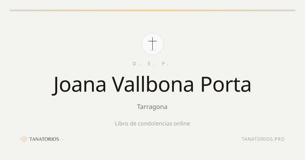 Memorial de Joana Vallbona Porta