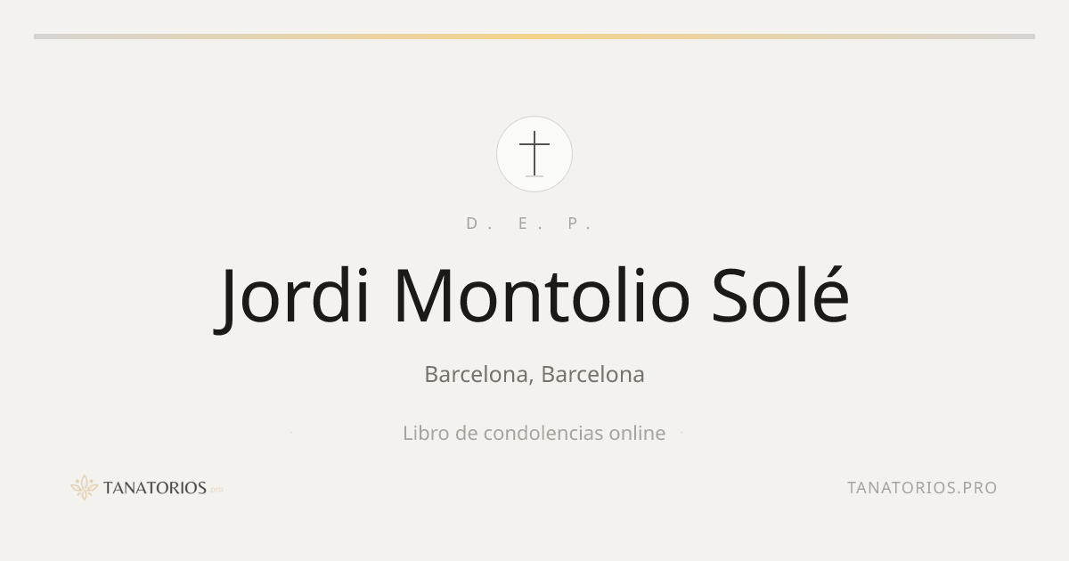 Memorial de Jordi Montolio Solé