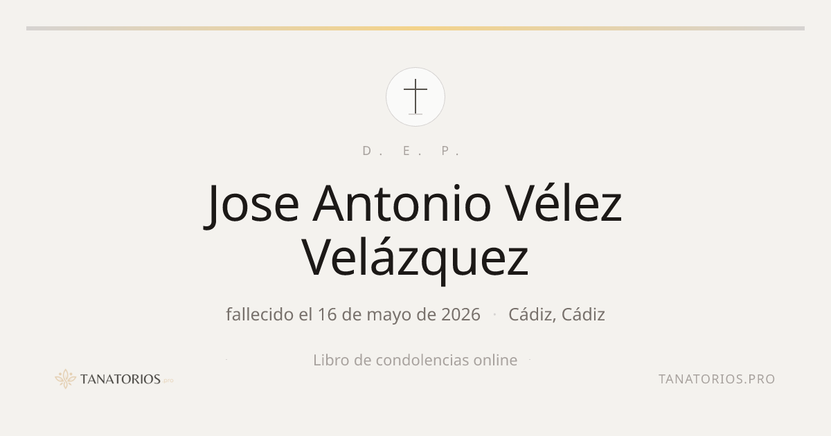 Memorial de Jose Antonio Vélez Velázquez