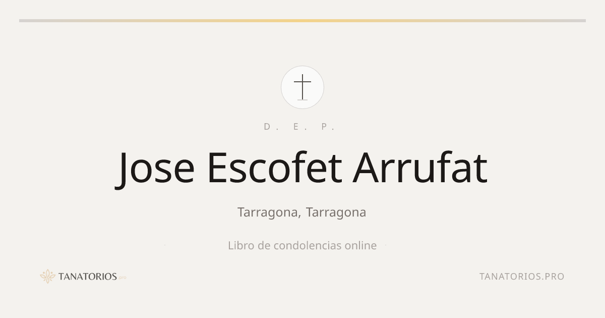 Memorial de Jose Escofet Arrufat
