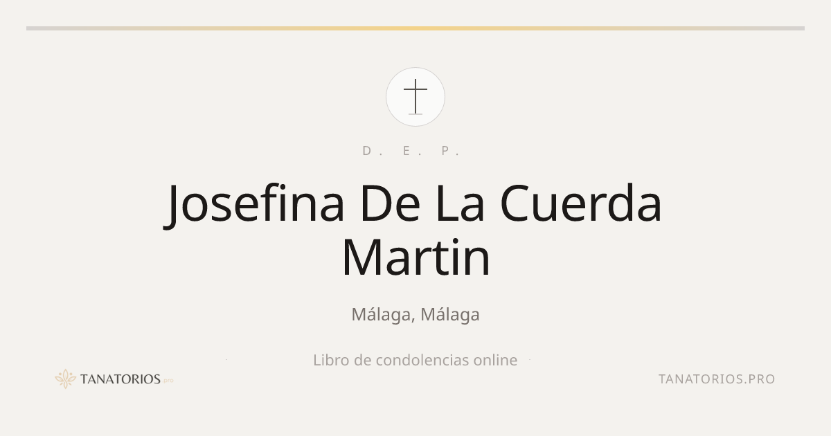 Memorial de Josefina De La Cuerda Martin