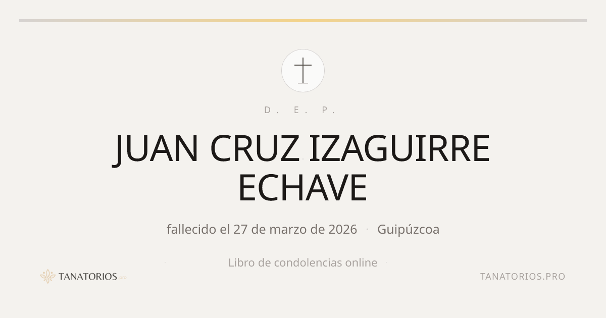 Memorial de JUAN CRUZ IZAGUIRRE ECHAVE