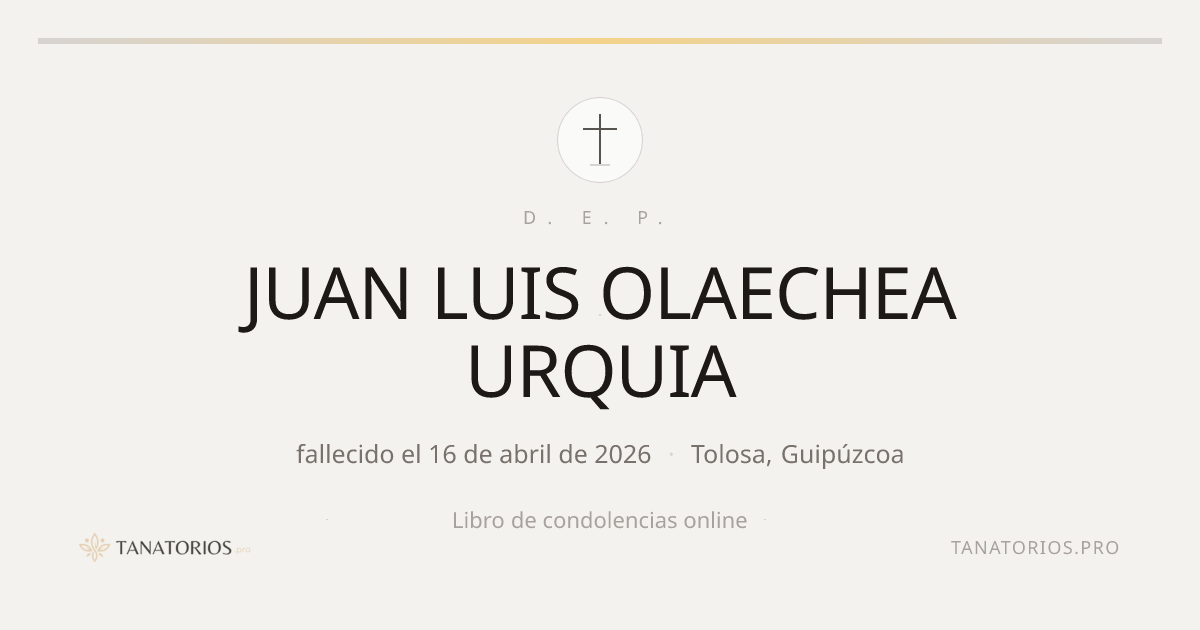 Memorial de JUAN LUIS OLAECHEA URQUIA