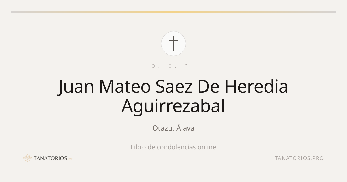 Memorial de Juan Mateo Saez De Heredia Aguirrezabal