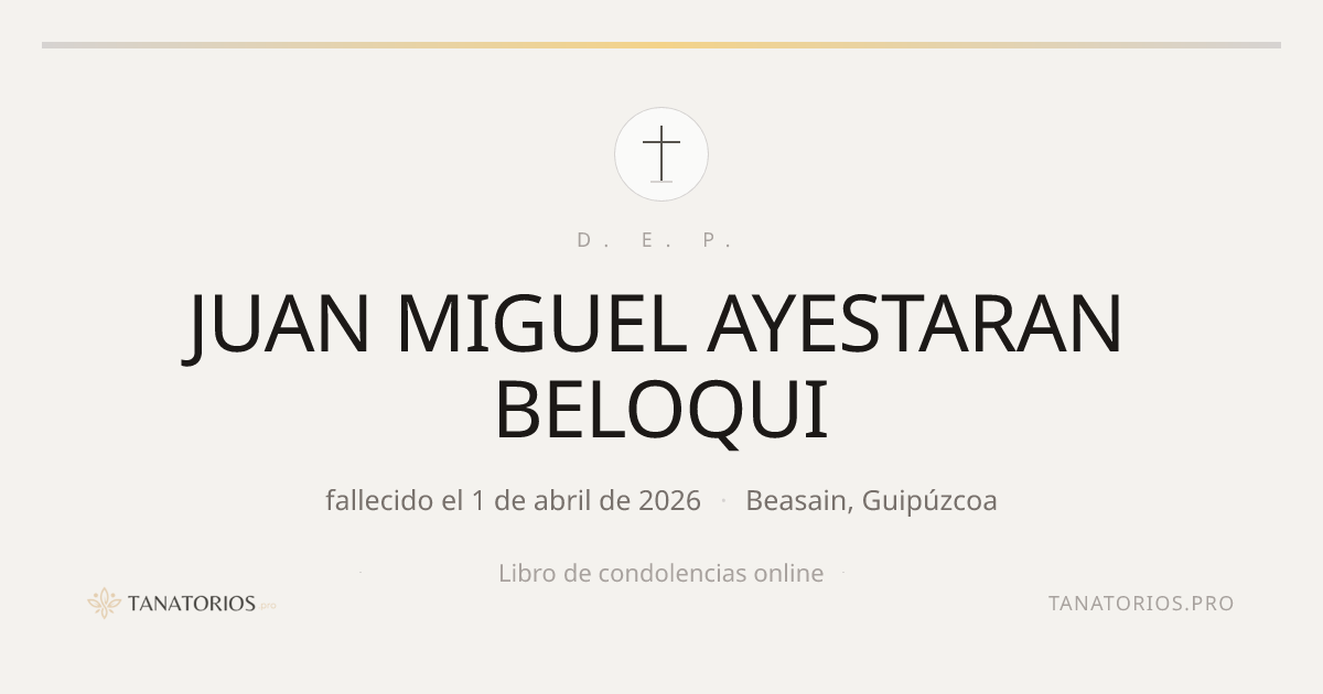 Memorial de JUAN MIGUEL AYESTARAN BELOQUI