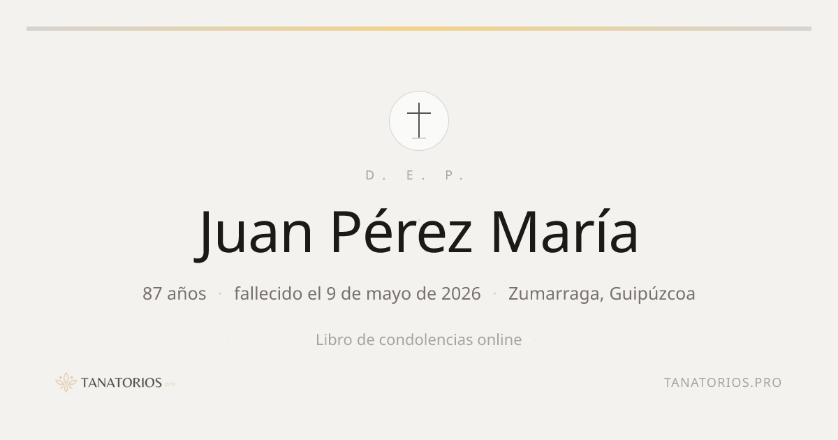 Memorial de Juan Pérez María