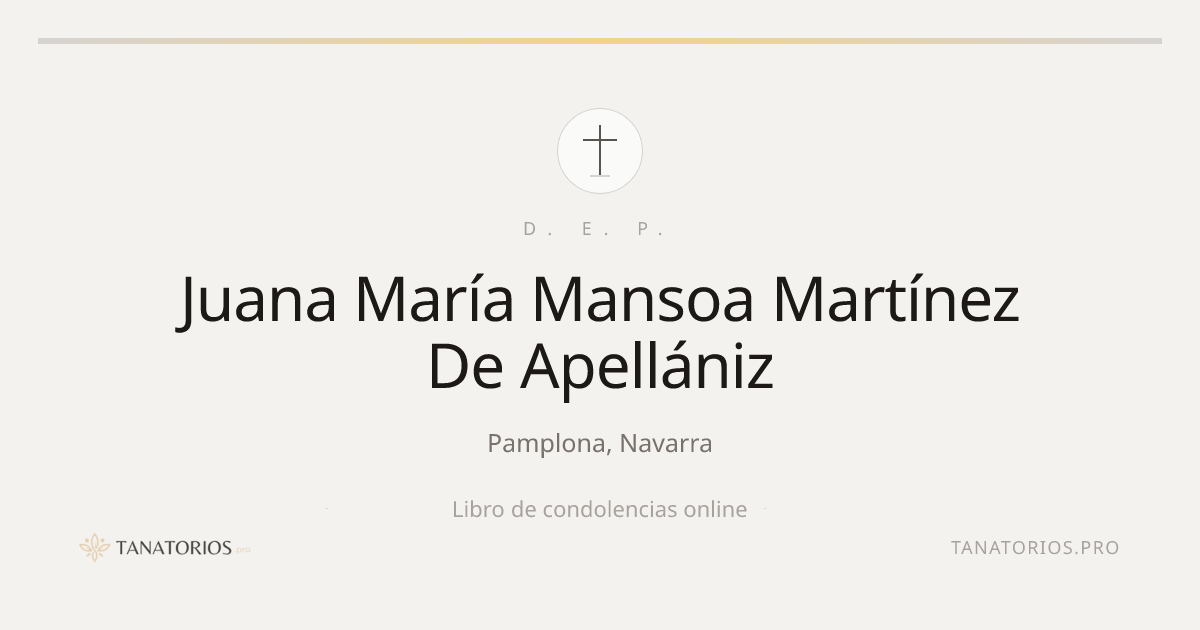 Memorial de Juana María Mansoa Martínez De Apellániz