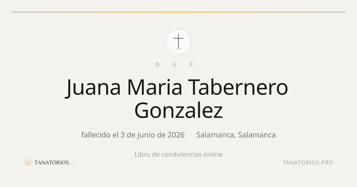 Memorial de Juana Maria Tabernero Gonzalez