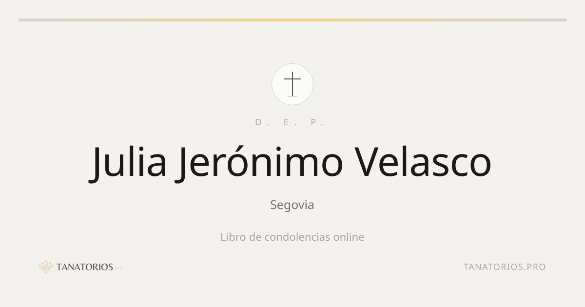 Memorial de Julia Jerónimo Velasco