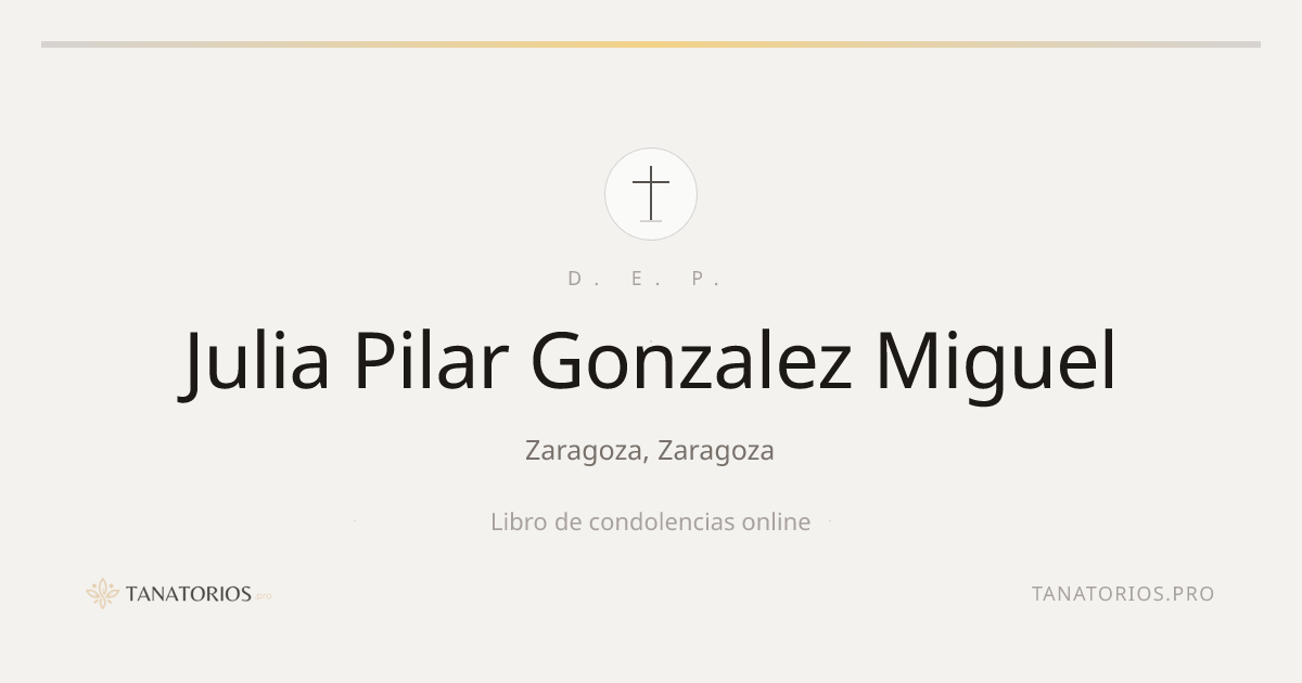 Memorial de Julia Pilar Gonzalez Miguel