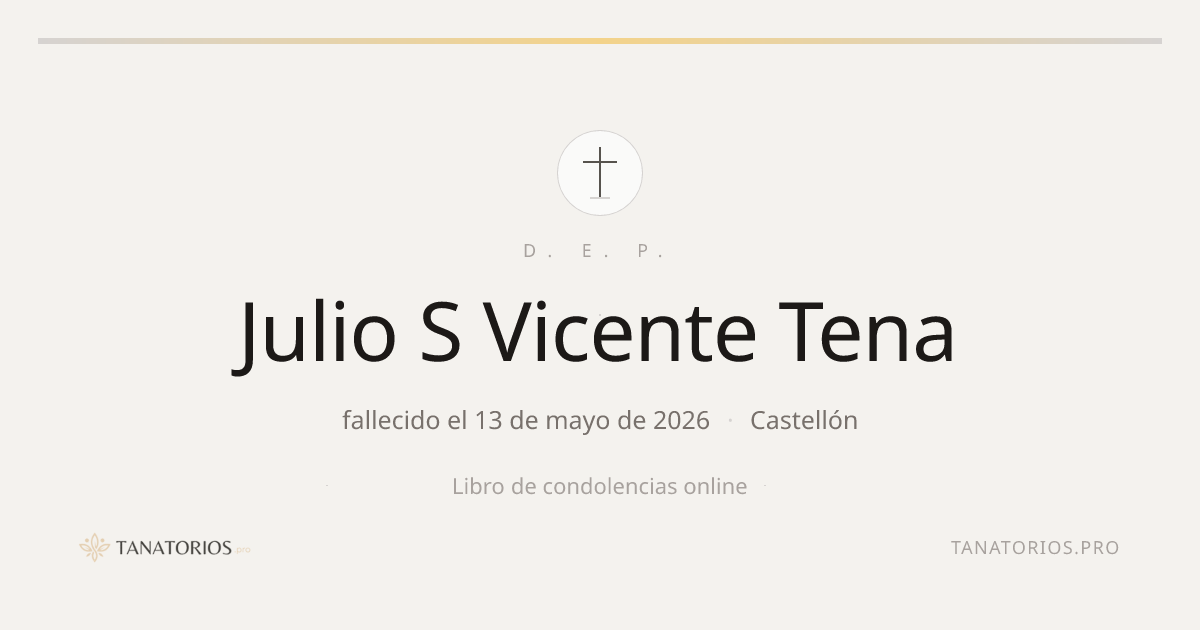 Memorial de Julio S Vicente Tena