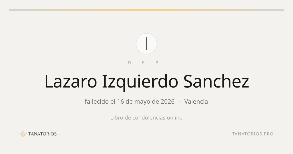 Memorial de Lazaro Izquierdo Sanchez