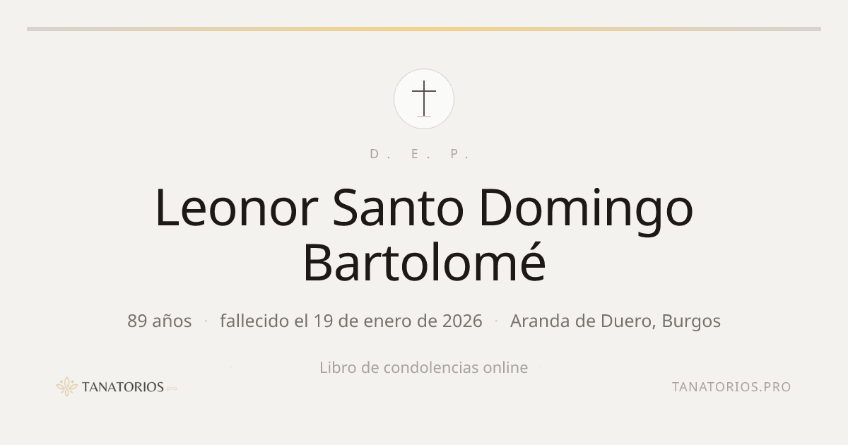 Memorial de Leonor Santo Domingo Bartolomé