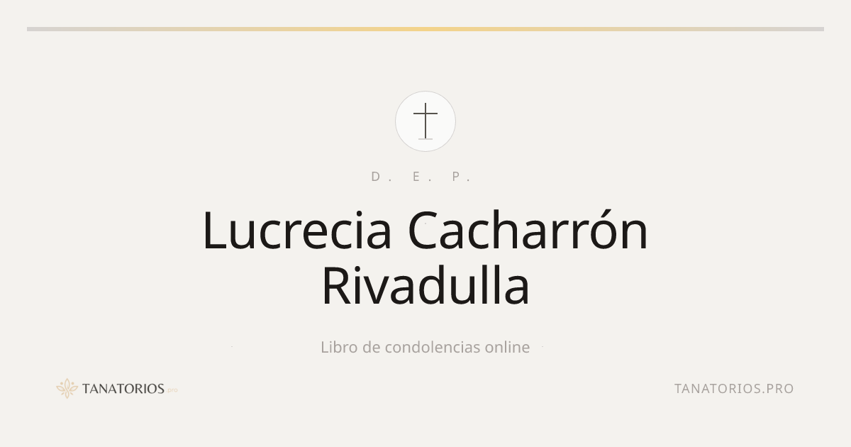 Memorial de Lucrecia Cacharrón Rivadulla