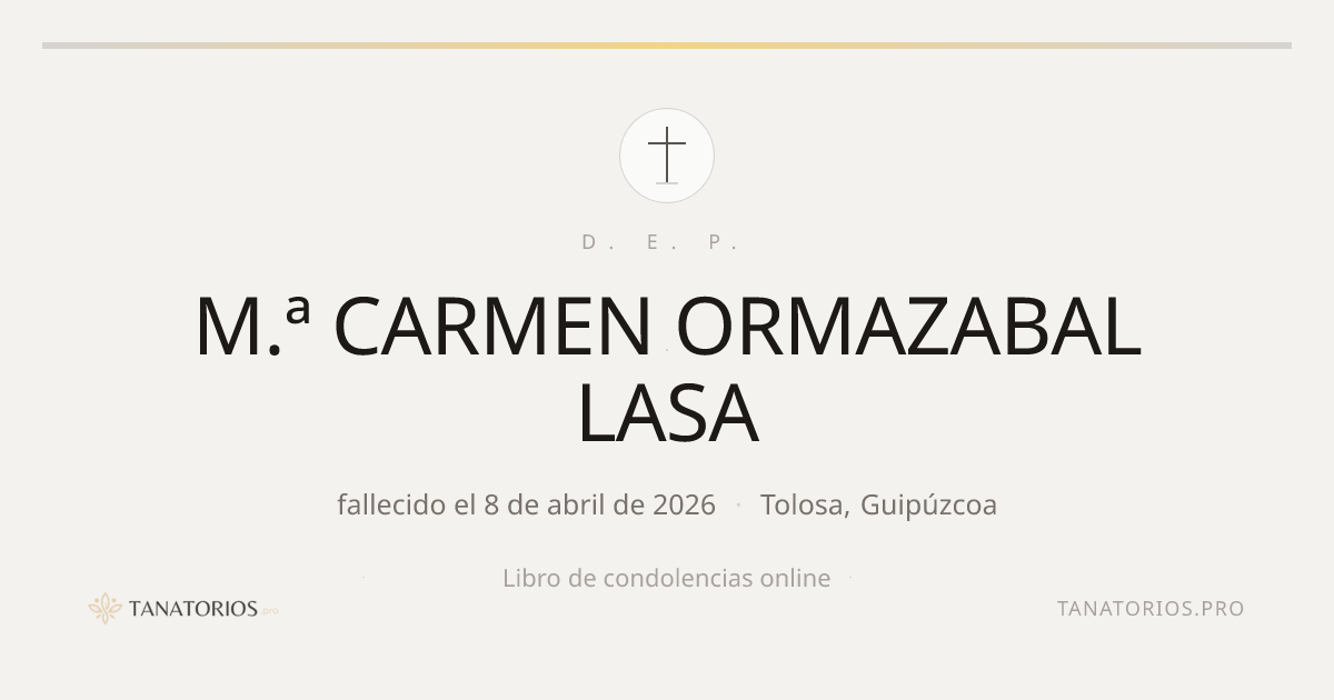 Memorial de M.ª CARMEN ORMAZABAL LASA