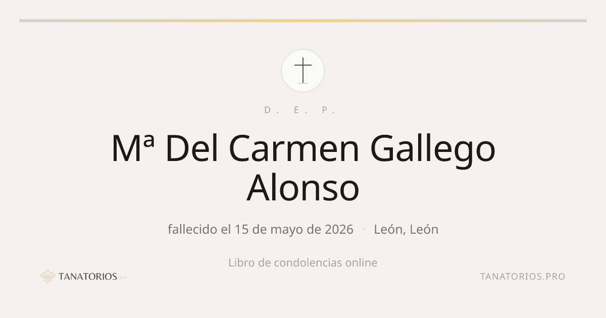 Memorial de Mª Del Carmen Gallego Alonso