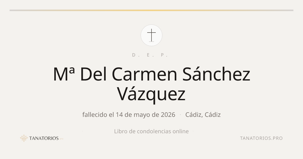 Memorial de Mª Del Carmen Sánchez Vázquez