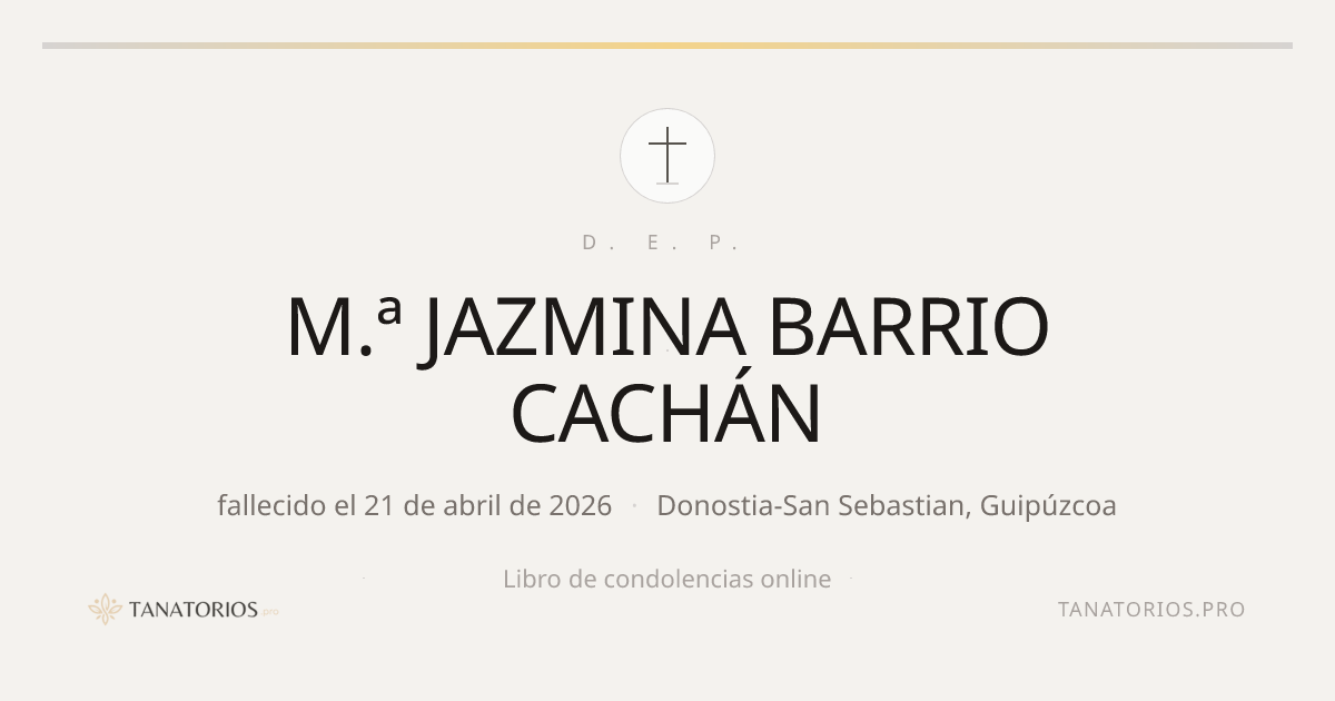 Memorial de M.ª JAZMINA BARRIO CACHÁN