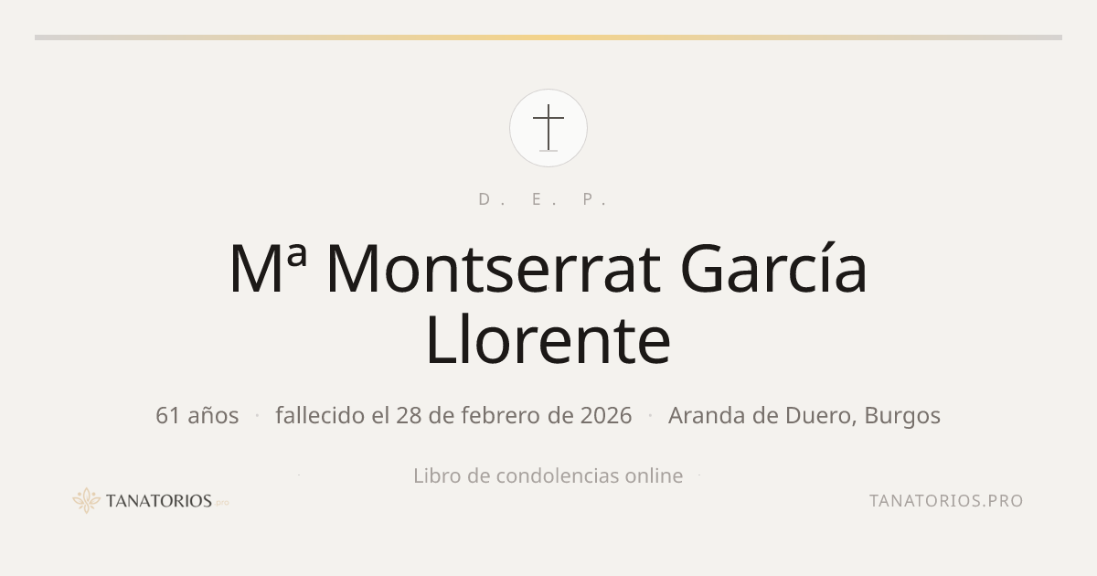 Memorial de Mª Montserrat García Llorente