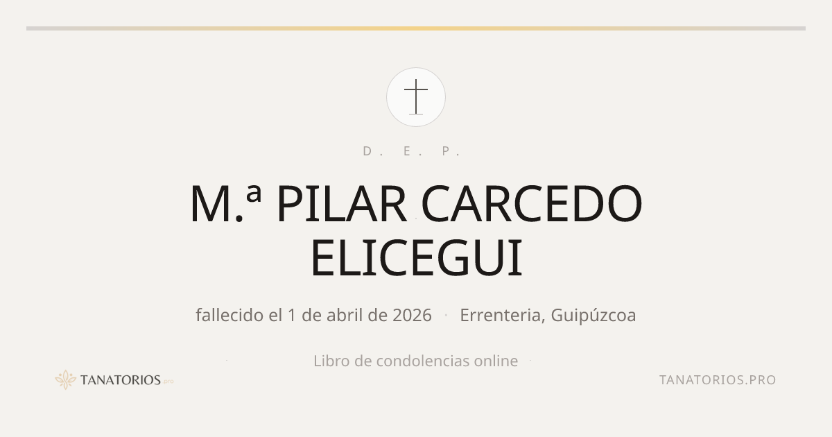 Memorial de M.ª PILAR CARCEDO ELICEGUI