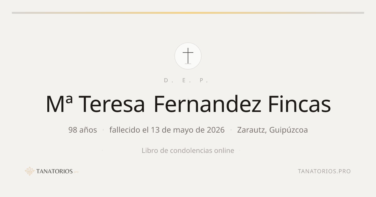 Memorial de Mª Teresa Fernandez Fincas
