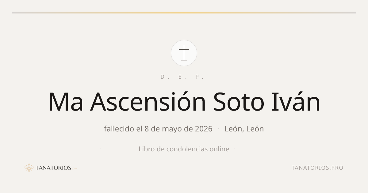 Memorial de Ma Ascensión Soto Iván