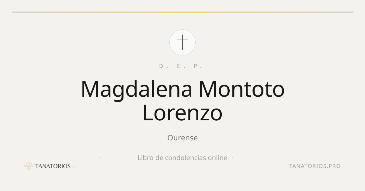 Memorial de Magdalena Montoto Lorenzo