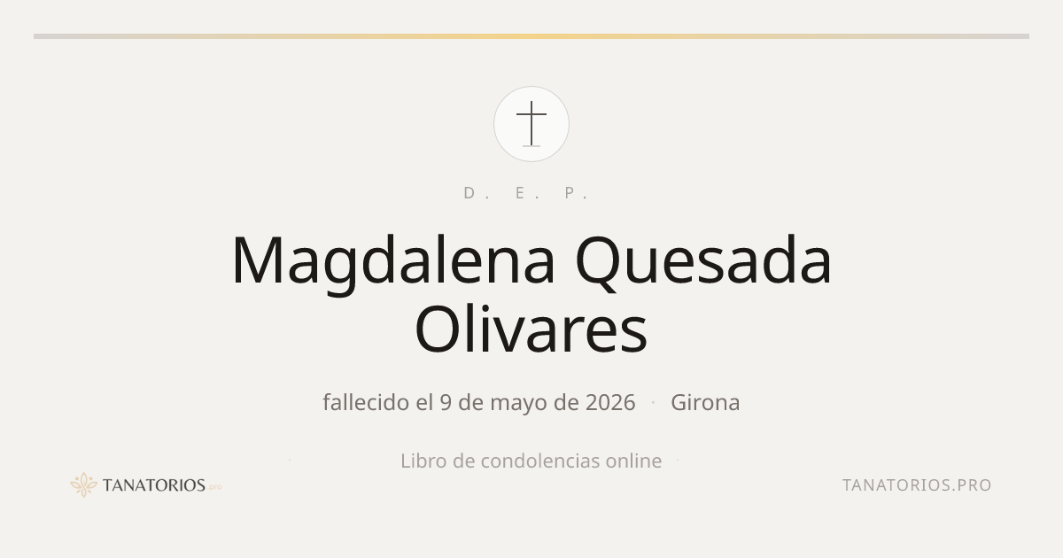 Memorial de Magdalena Quesada Olivares