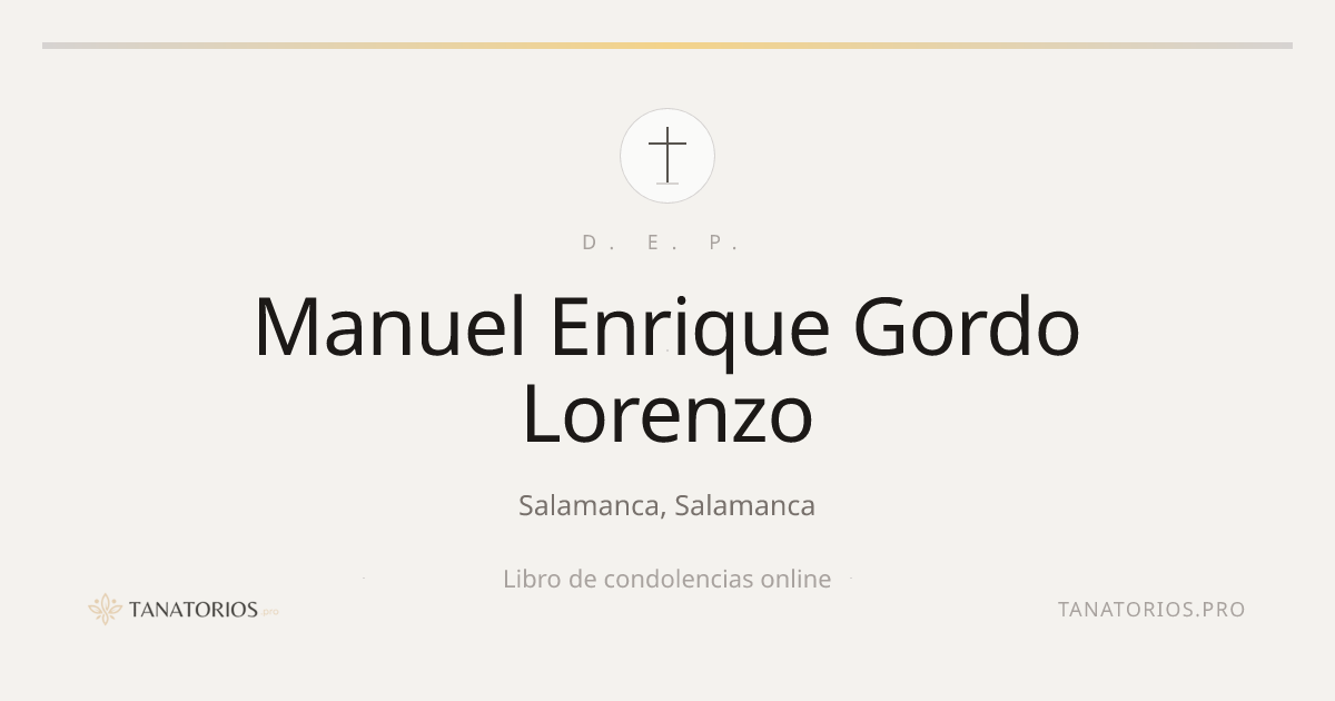 Memorial de Manuel Enrique Gordo Lorenzo