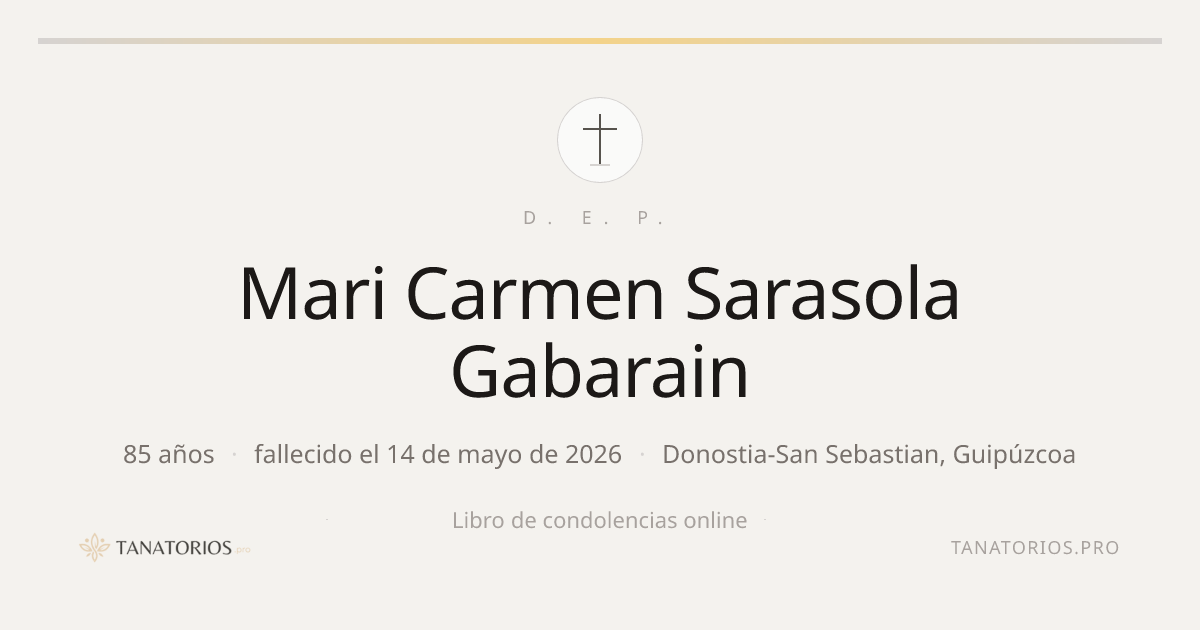 Memorial de Mari Carmen Sarasola Gabarain
