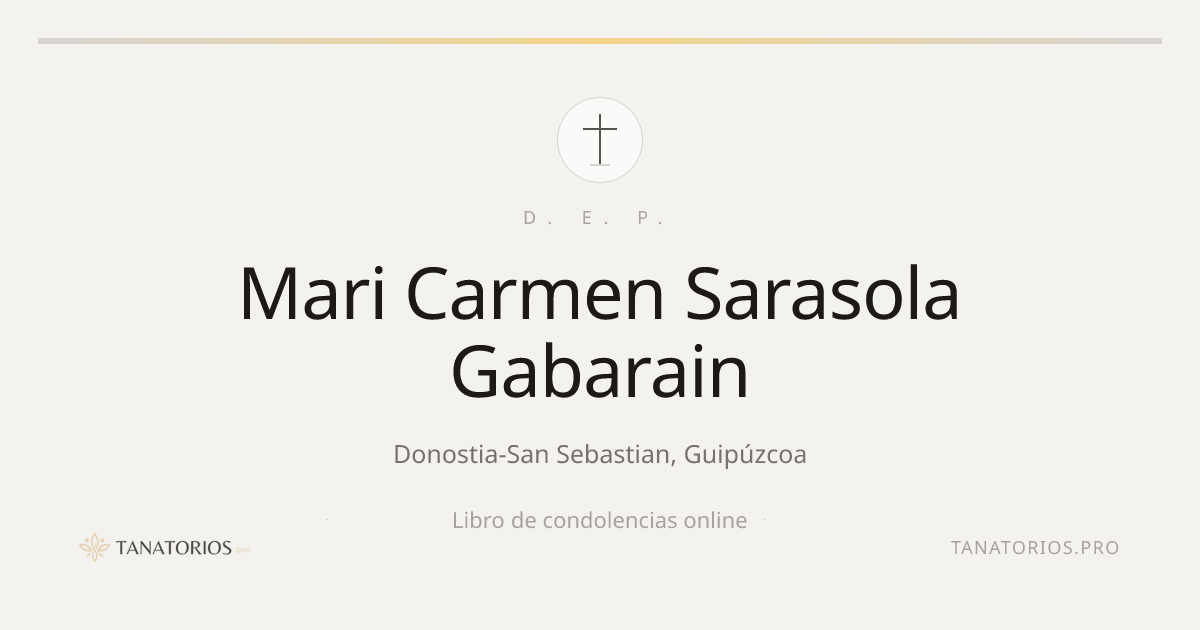 Memorial de Mari Carmen Sarasola Gabarain