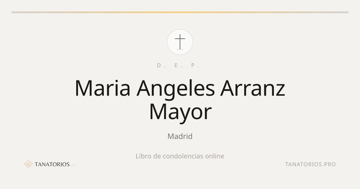 Memorial de Maria Angeles Arranz Mayor