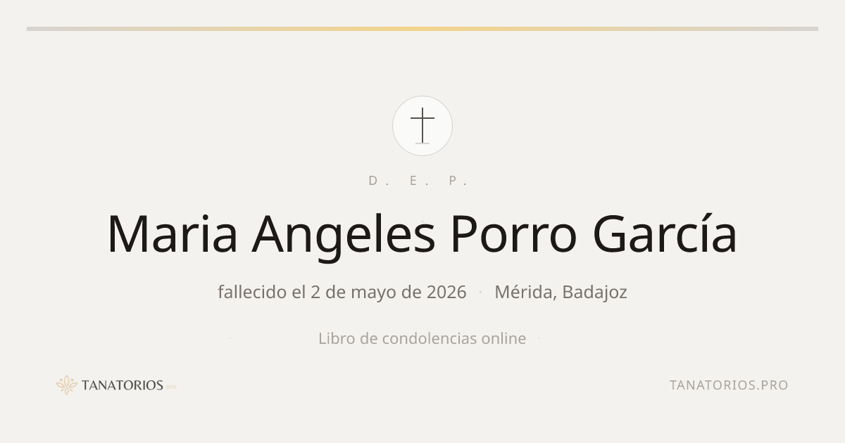Memorial de Maria Angeles Porro García