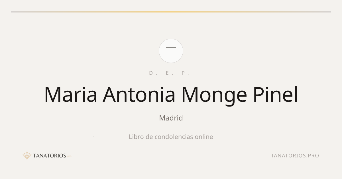 Memorial de Maria Antonia Monge Pinel