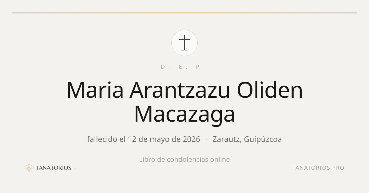 Memorial de Maria Arantzazu Oliden Macazaga