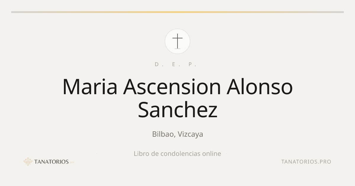 Memorial de Maria Ascension Alonso Sanchez