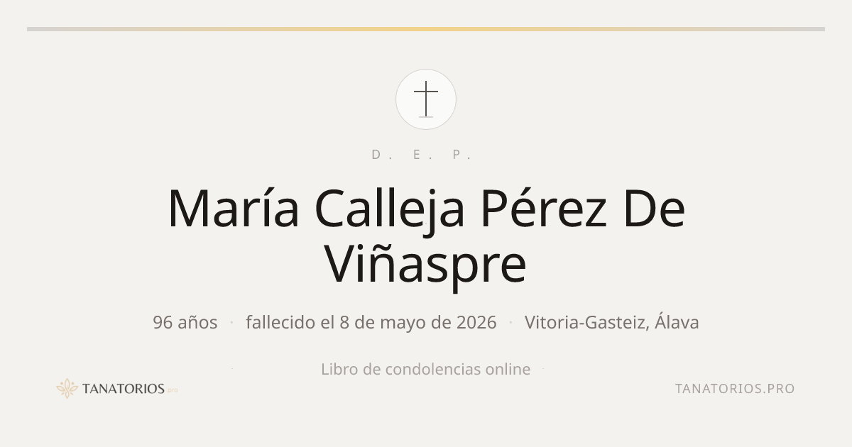 Memorial de María Calleja Pérez De Viñaspre