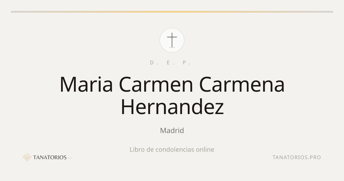 Memorial de Maria Carmen Carmena Hernandez