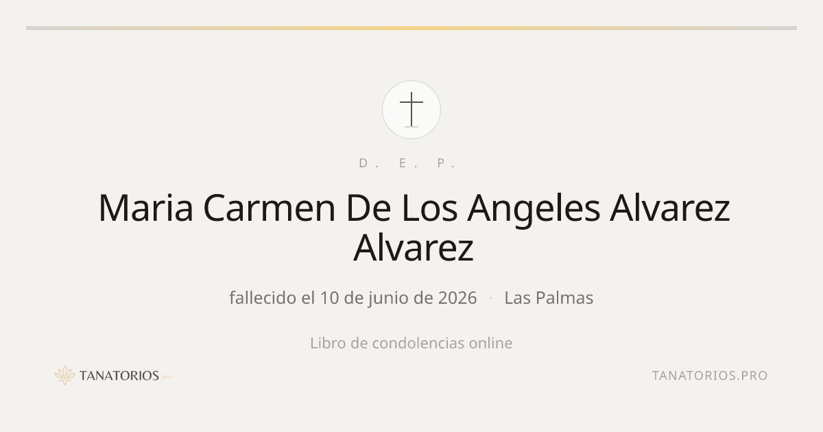 Memorial de Maria Carmen De Los Angeles Alvarez Alvarez